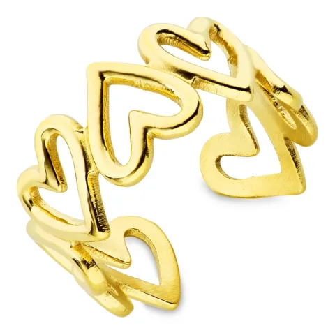 Wasserfest Herz justierbar Ring aus vergoldetem Edelstahl - OCEANA