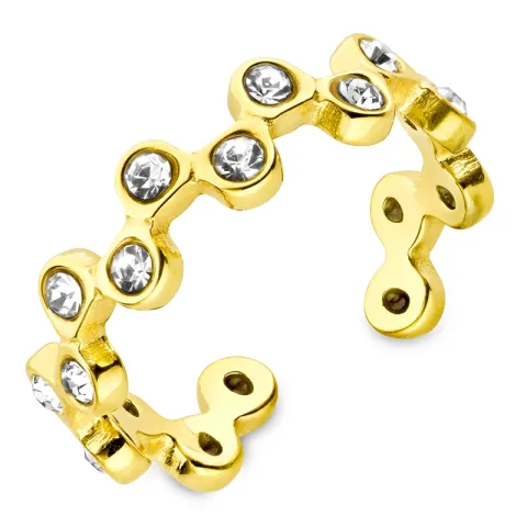 Wasserfest Zirkon justierbar Ring aus vergoldetem Edelstahl - OCEANA