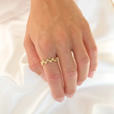 Wasserfest Zirkon justierbar Ring aus vergoldetem Edelstahl - OCEANA