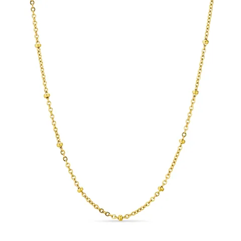 Wasserfest Kugel Halskette aus vergoldetem Edelstahl 45 cm x 2,8 mm  - OCEANA