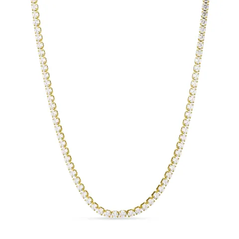 Wasserfest Zirkon Halskette aus vergoldetem Edelstahl 40+5 cm x 3 mm  - OCEANA