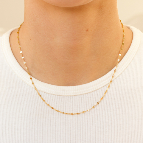 Wasserfest Halskette aus vergoldetem Edelstahl 40+5 cm x 2 mm  - OCEANA