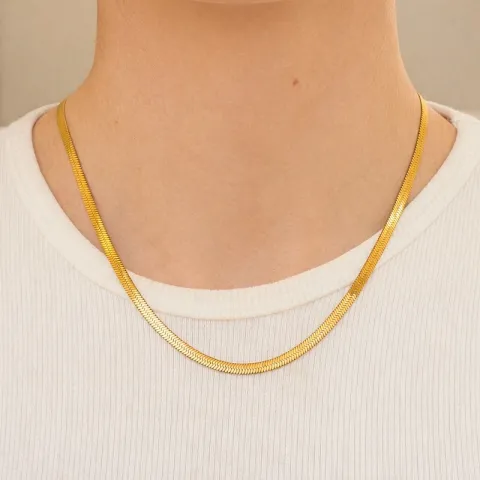 Wasserfest Schlangenhalskette aus vergoldetem Edelstahl 40+5 cm x 4 mm  - OCEANA