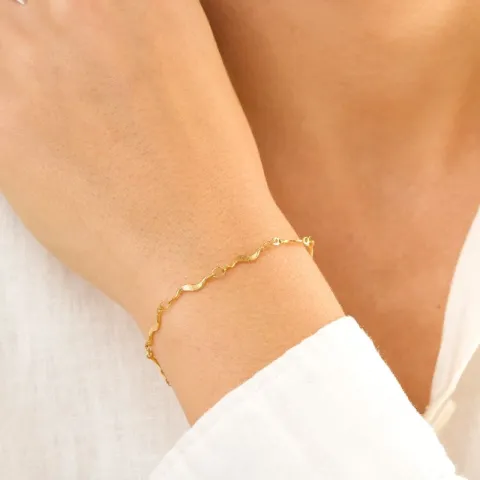 Wasserfest Armband aus vergoldetem Edelstahl 16+5 cm x 2,7 mm  - OCEANA