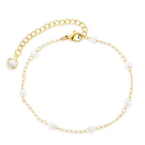 Wasserfest Perle Armband aus vergoldetem Stahl - OCEANA