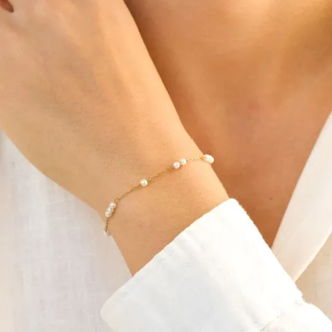 Wasserfest Perle Armband aus vergoldetem Stahl - OCEANA