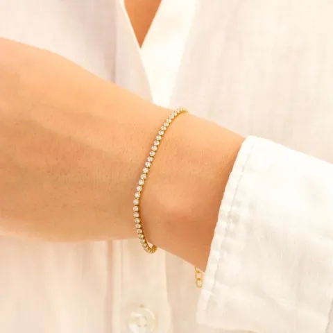 Wasserfest Zirkon Armband aus vergoldetem Stahl - OCEANA