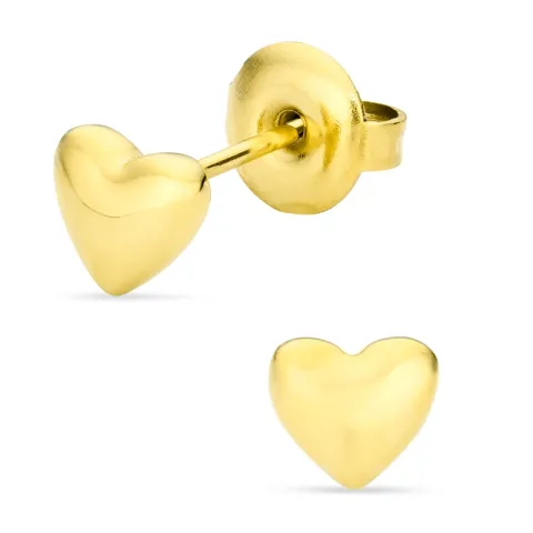 Wasserfester Herz Ohrstecker in vergoldetem Stahl - OCEANA