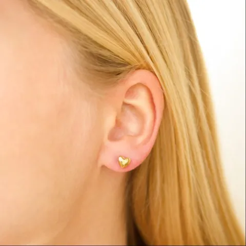 Wasserfester Herz Ohrstecker in vergoldetem Stahl - OCEANA