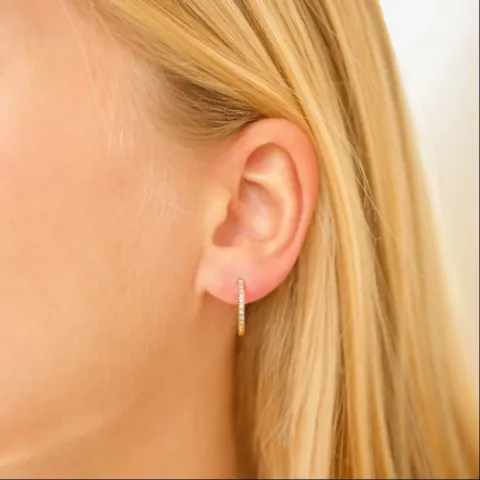 15 mm Wasserfester Zirkon Kreole in vergoldetem Stahl - OCEANA