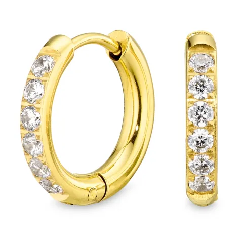 15 mm Wasserfester Zirkon Kreole in vergoldetem Stahl - OCEANA