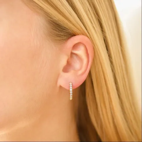 17 mm Wasserfester Zirkon Kreole in vergoldetem Stahl - OCEANA