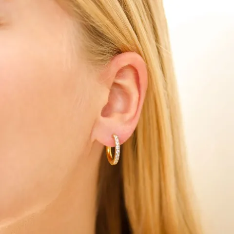 17 mm Wasserfester Zirkon Kreole in vergoldetem Stahl - OCEANA