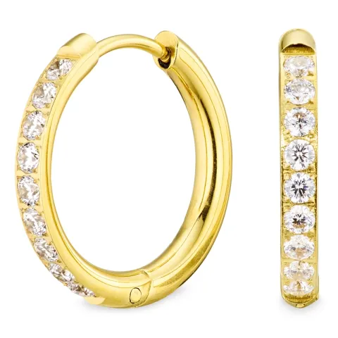 18 mm Wasserfester Zirkon Kreole in vergoldetem Stahl - OCEANA