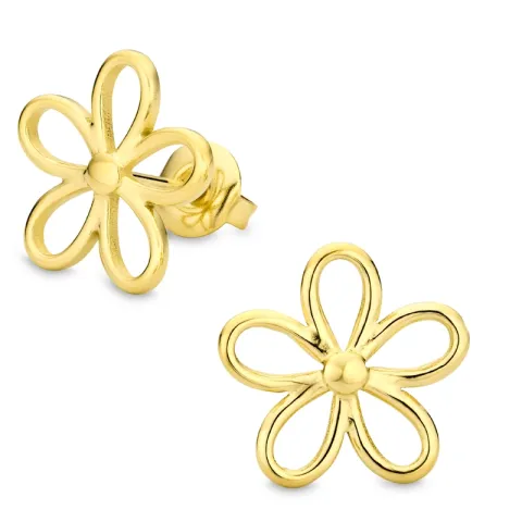 Wasserfester Blumen Ohrringe in vergoldetem Stahl - OCEANA