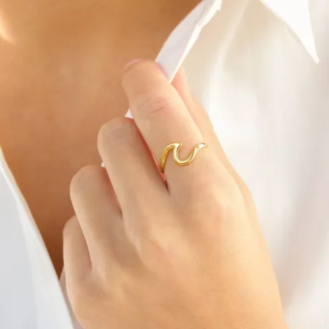 Wasserfest justierbar Ring aus vergoldetem Edelstahl - OCEANA