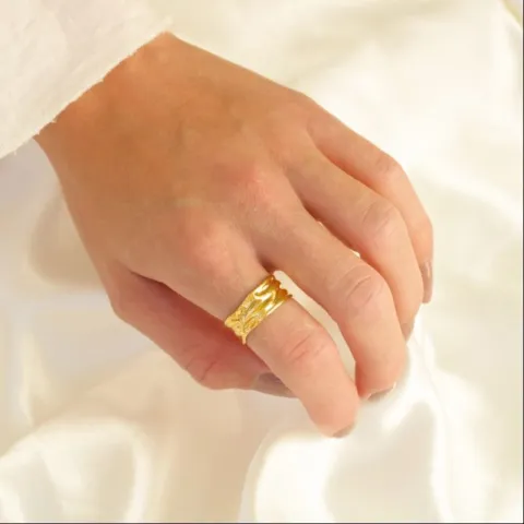 Wasserfest justierbar Ring Gr.54-58 aus vergoldetem Edelstahl - OCEANA