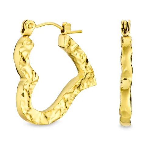 Herz Ohrringe in vergoldetem Stahl - OCEANA