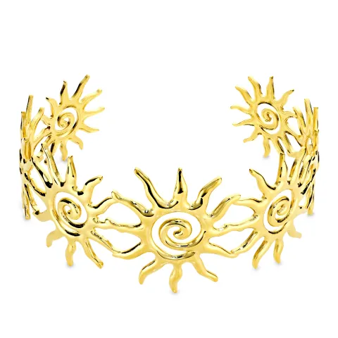 Wasserfest Sonne Armreif aus vergoldetem Edelstahl  x 35 mm  - OCEANA