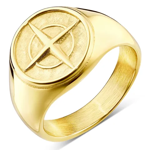 Wasserfest Stern Ring aus vergoldetem Edelstahl