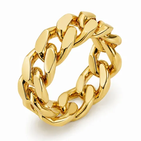 Wasserfest panzer Ring aus vergoldetem Edelstahl