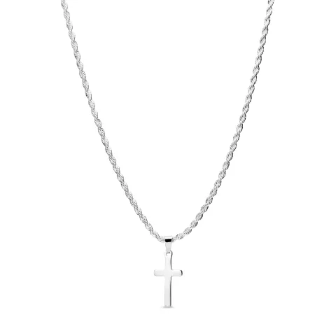 Wasserfest Halskette aus Stahl und Kreuzanhänger aus Stahl