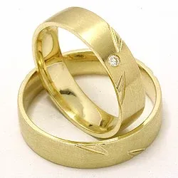 Trauringe aus 14 Karat Gold 0,025 ct - set