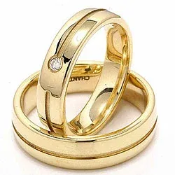 Trauringe aus 14 Karat Gold 0,04 ct - set