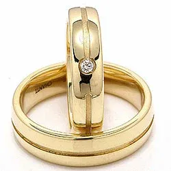 Trauringe aus 14 Karat Gold 0,04 ct - set