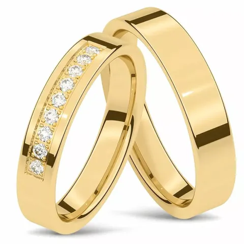 trauringe aus 14 Karat Gold 0,015 ct - set