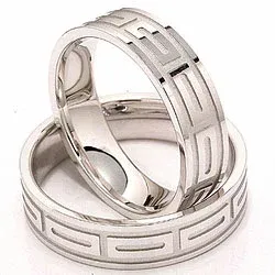 Trauringe aus 14 Karat Weißgold - set