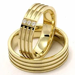 Trauringe aus 14 Karat Gold 0,018 ct - set