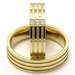 Trauringe aus 14 Karat Gold 0,018 ct - set