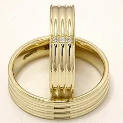 Trauringe aus 14 Karat Gold 0,024 ct - set