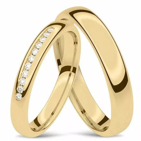 trauringe aus 14 Karat Gold 0,008 ct - set