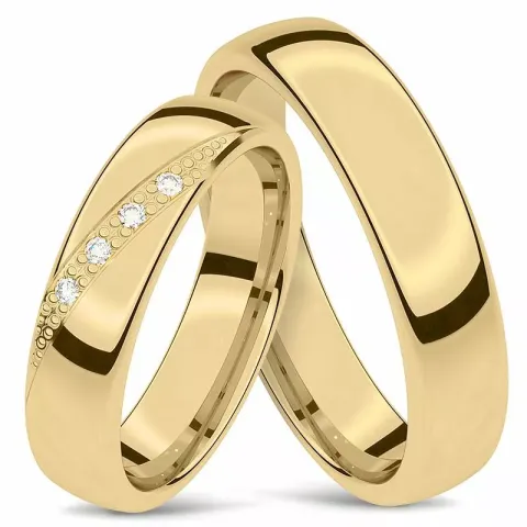 trauringe aus 14 Karat Gold 0,01 ct - set