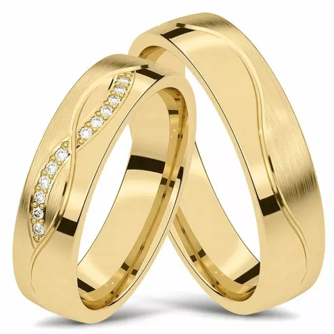 trauringe aus 14 Karat Gold 0,006 ct - set