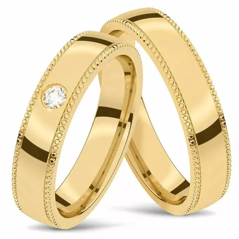 trauringe aus 14 Karat Gold 0,05 ct - set