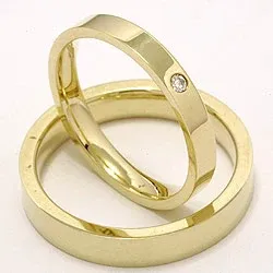 Trauringe in 9 Karat Gold 0,02 ct