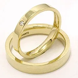 Trauringe in 9 Karat Gold 0,02 ct