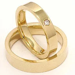 Trauringe in 9 Karat Gold 0,02 ct