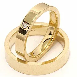 Trauringe in 9 Karat Gold 0,02 ct