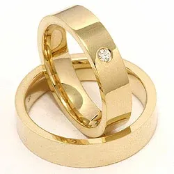 Trauringe in 9 Karat Gold 0,05 ct