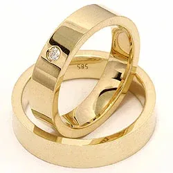 Trauringe in 9 Karat Gold 0,05 ct