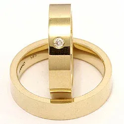 Trauringe in 9 Karat Gold 0,05 ct