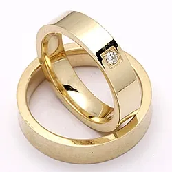 Trauringe aus 14 Karat Gold 0,05 ct - set