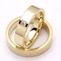 Trauringe aus 14 Karat Gold 0,05 ct - set