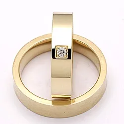 Trauringe aus 14 Karat Gold 0,05 ct - set