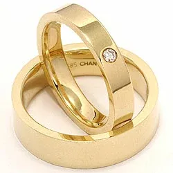 Trauringe in 9 Karat Gold 0,05 ct