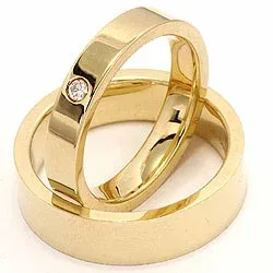Trauringe in 9 Karat Gold 0,05 ct